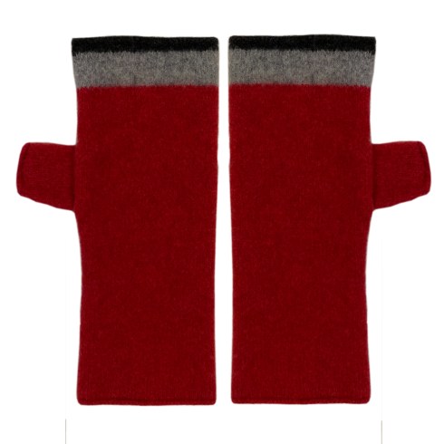 red gloves with two col border